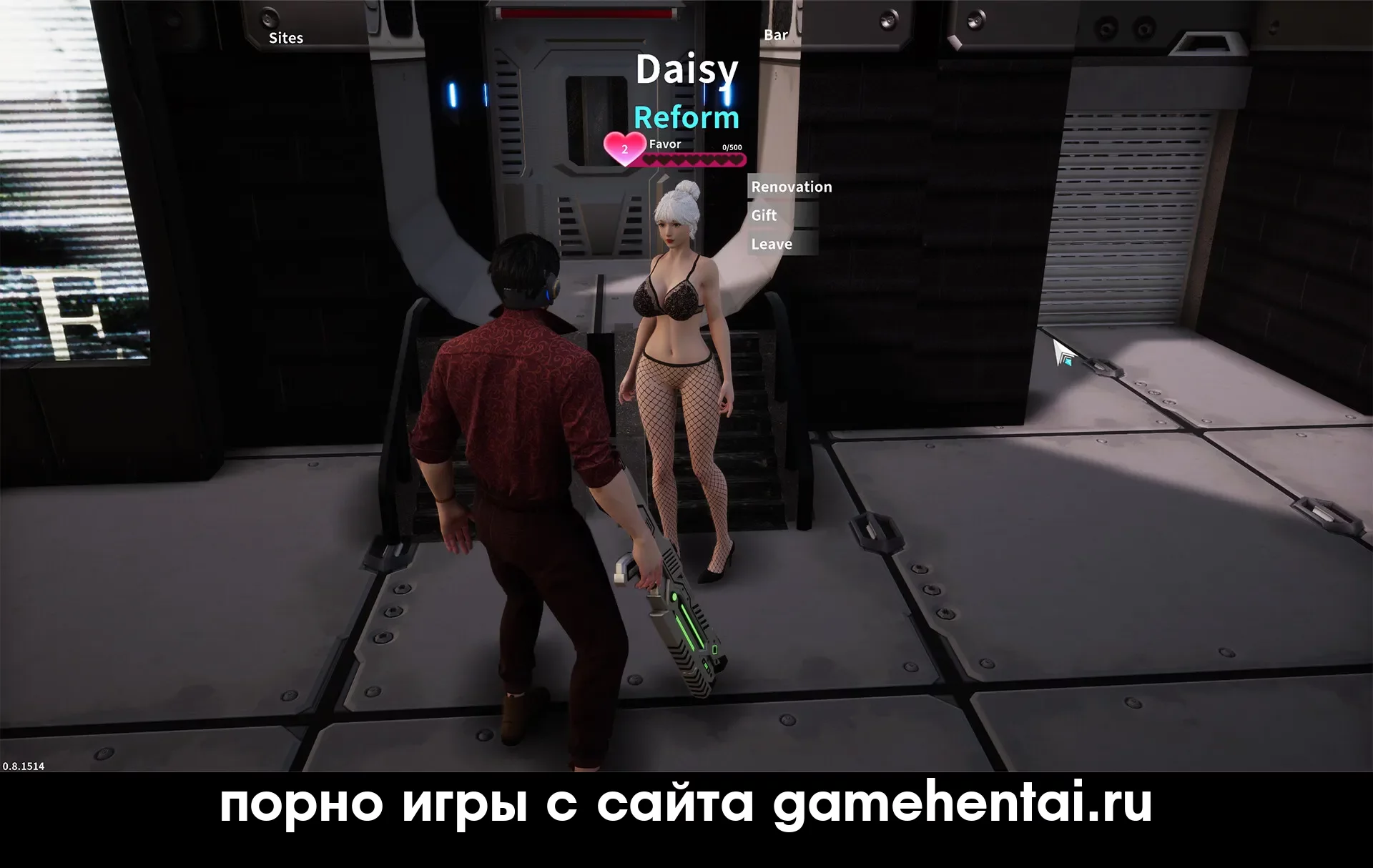 сцена с большой попой в хентай игре на андроид LevelUp кибердевушки +18