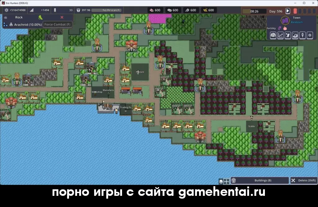 Секс с арахнидой в хентай RPG Ero Hunters на android Сцена с слайм