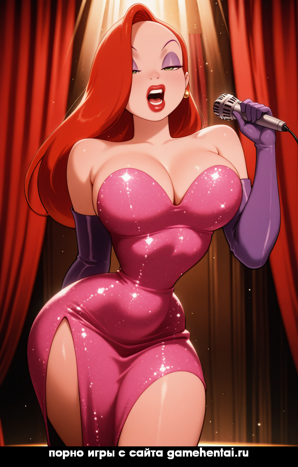 Анал сцена с Джессикой Раббит в хентай игре для телефона +18