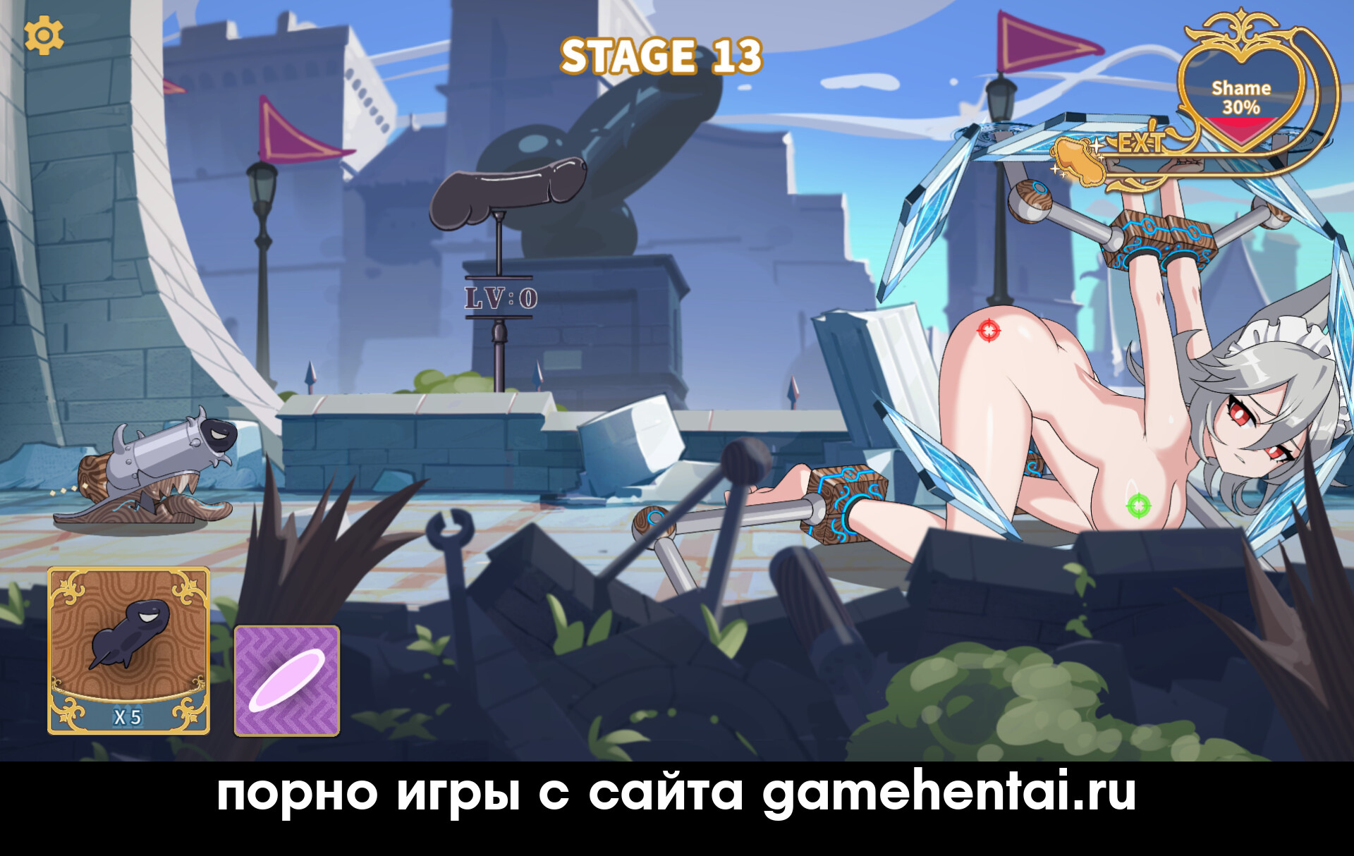 геймплей Angry Dik хентай игра на андроид с пушкой члена