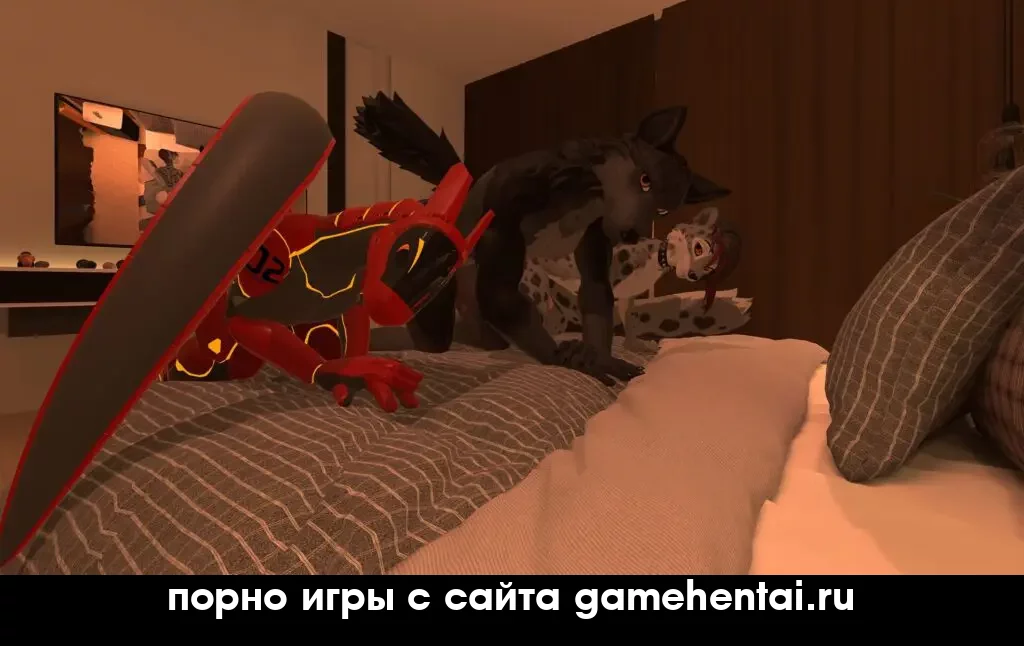 групповуха с лисой Скарлет в порно игре на телефон android